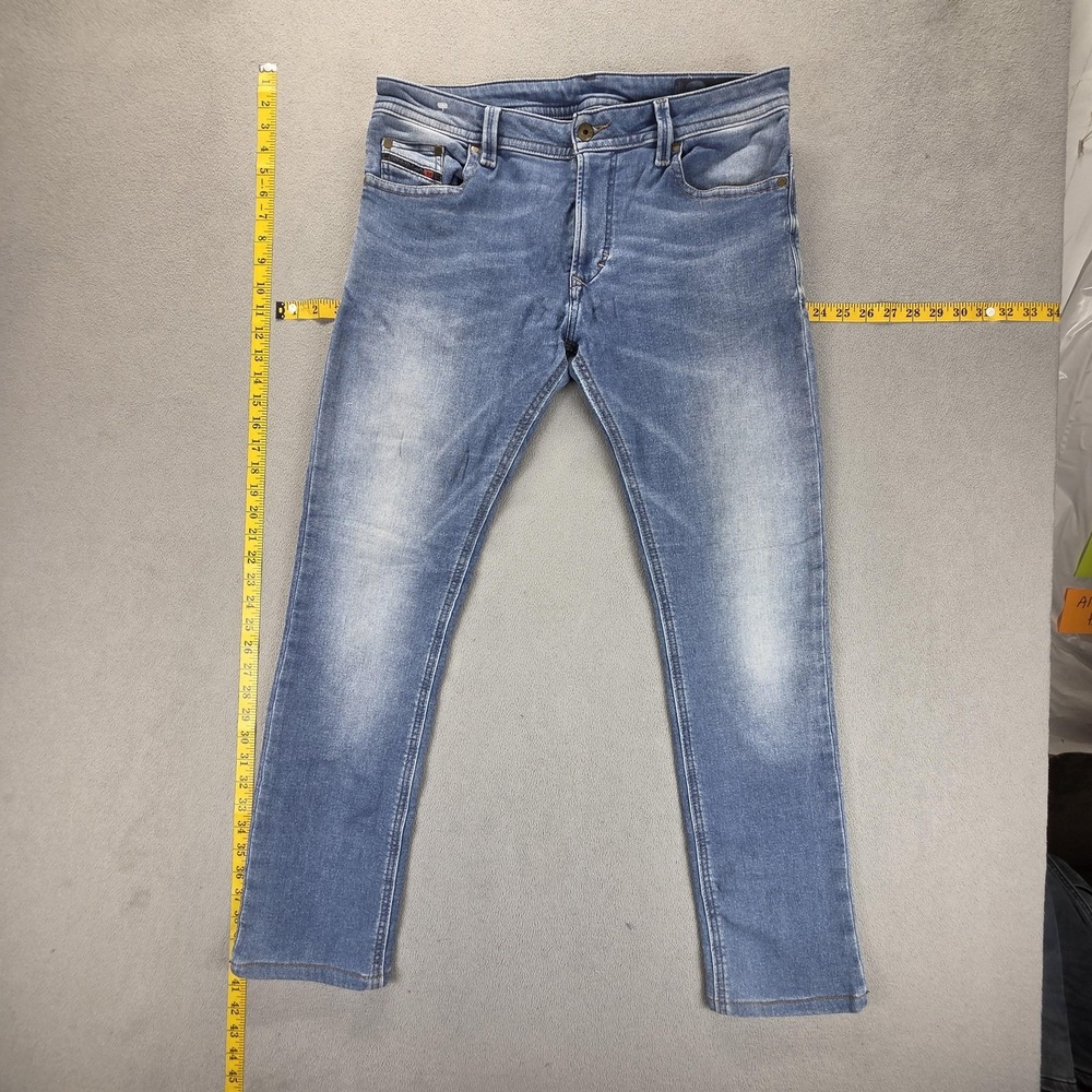 Diesel Jeans Mens 30x30 Blue Thavar-NE Slim Skinny Light Wash Zip Fly C84CZ